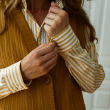 CAPRI Oversized Shirt White-Mustard
